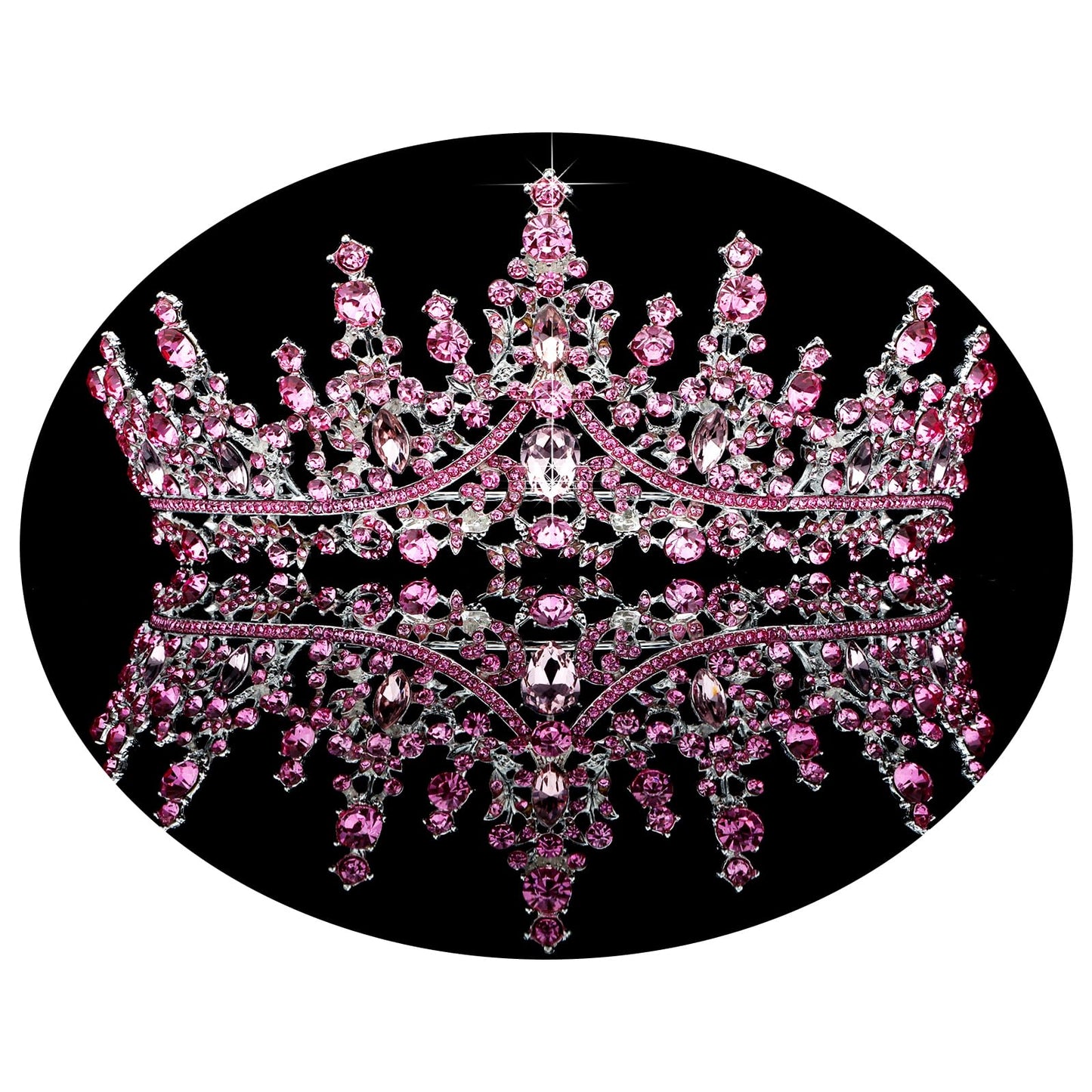 TOBATOBA Silver Wedding Crystal Tiaras and Crowns for Women, Bride Royal Queen Headband Princess Quinceanera Headpieces for Birthday Prom Pageant Party