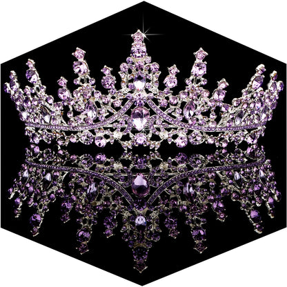 TOBATOBA Silver Wedding Crystal Tiaras and Crowns for Women, Bride Royal Queen Headband Princess Quinceanera Headpieces for Birthday Prom Pageant Party