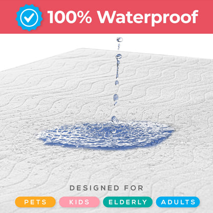 Utopia Bedding Washable Underpads 34" x 36" (Pack of 4), Waterproof Reusable Heavy Absorbency Incontinence Bed Pads for Adults, Kids, Elderly and Pets, Bedwetting Pads for Sofa and Couch (Blue)