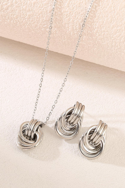 Gold Knot Pendant Necklace for Women Gold Statement Geometric Necklace Dainty Link Choker Necklace Trendy Jewelry Accessories