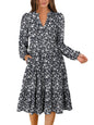 ANRABESS Womens V Neck Long Sleeve Midi Dress | Swing Flowy Tiered with Pockets, Soft Fabric, Boho Beach Vacation Dresses, Loose Fit Casual, Fall Winter Transition Clothes