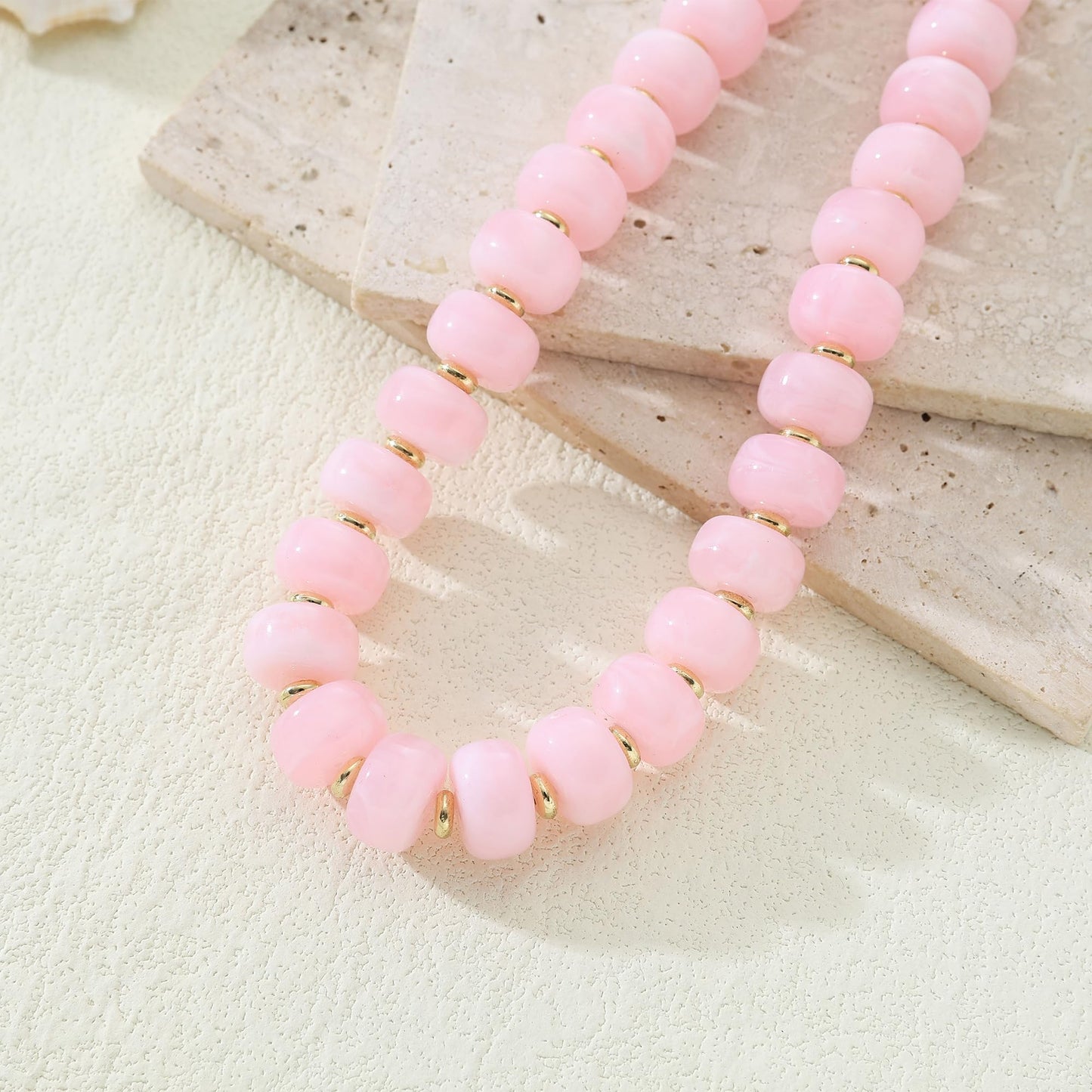 Chunky Beaded Choker Necklace for Women Summer Beach Acrylic Beads Necklaces Trendy Boho Statement Colorful Necklace Jewelry Accessories