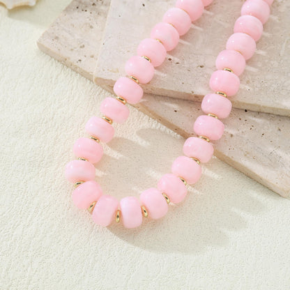Chunky Beaded Choker Necklace for Women Summer Beach Acrylic Beads Necklaces Trendy Boho Statement Colorful Necklace Jewelry Accessories