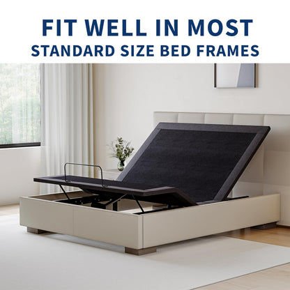 Dyonery Twin XL Adjustable Bed Base Frame with Wireless Remote + 12 Inch Twin XL Gel Memory Foam Mattress Bed in a Box, Head and Foot Incline, Zero Gravity, Fiberglass Free, 80" × 38"