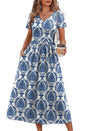 OFEEFAN Summer Dresses for Women Flowy Casual A-Line Midi Dress Beach Vacation Sundresses with Pockets S-2XL