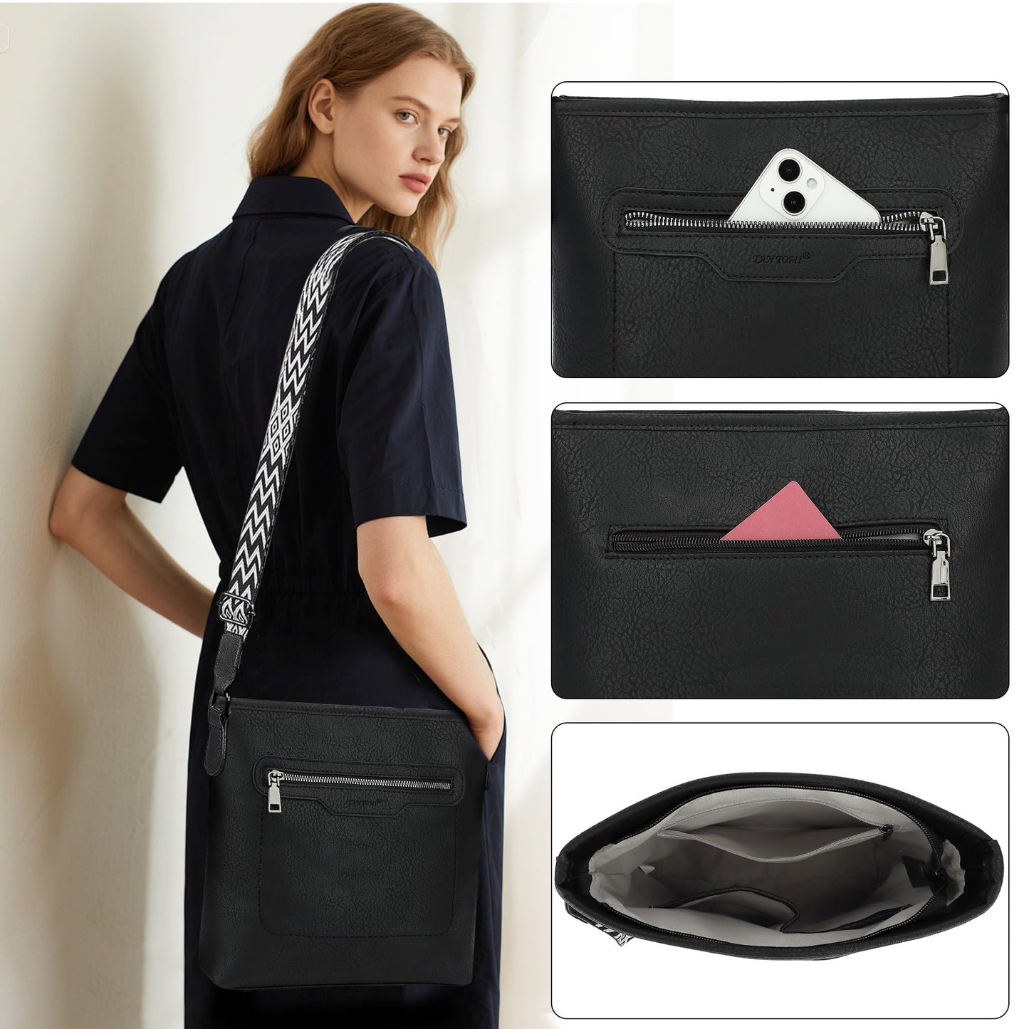 TANTOMI Crossbody Bags for Women Casual Crossbody Purses for Women Travel Shoulder Bag Handbags with Adjustable Strap