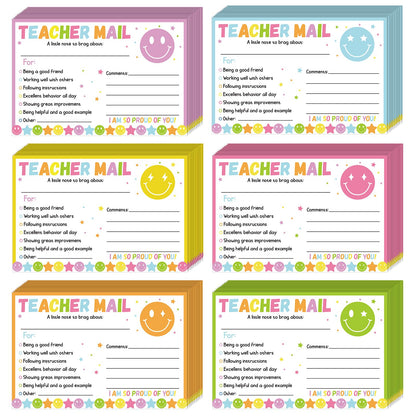60Pcs Teacher Mail Notes to Parents, Boho Happy Mail from Teacher, Brag Cards for Students Behavior Classroom Must Haves to Send Home for Preschool Kindergarten Elementary School Supplies (Boho)