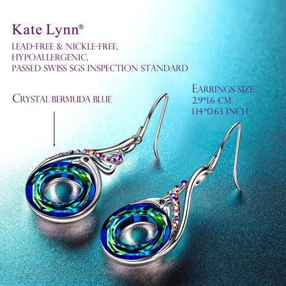 Kate Lynn Rise From the Ashes Phoenix Dangle Earrings, Crystal from Austria | Symbol of Luck and Renewal, Meaningful Birthday Gift for Women