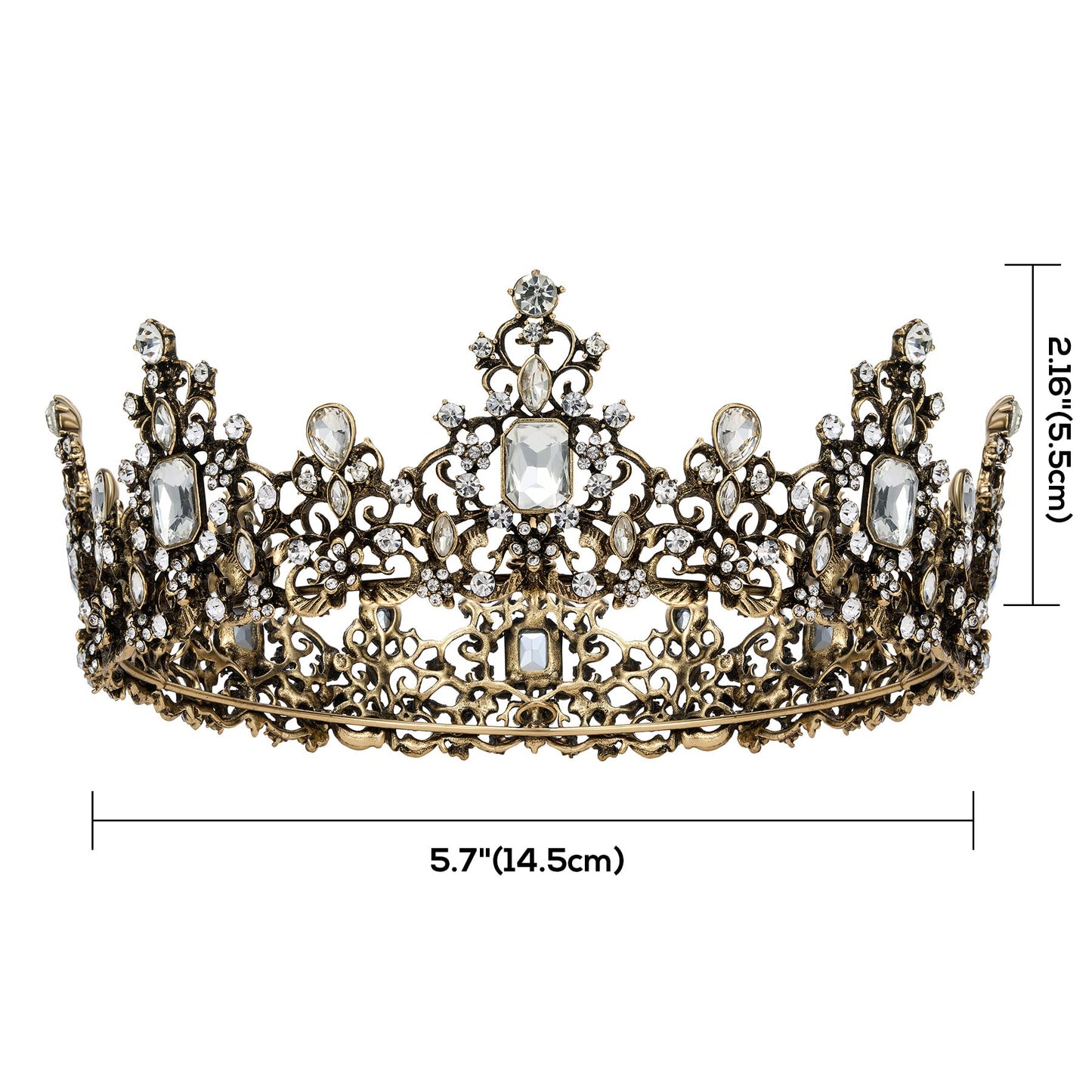 SWEETV Queen Crown for Women - Baroque Wedding Tiaras and Crowns,Jeweled Tiara Crown,Prom Birthday Halloween Hair Accessories