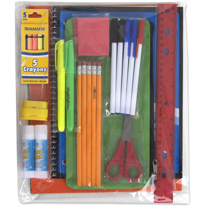 Trailmaker 12 Pack Bulk School Supply Kits | 30 Piece Classroom Supply Sets for Elementary & Middle School | Notebooks, Pencils, Crayons & Essentials | Ideal for Schools, Nonprofits, Charities & Donation Programs