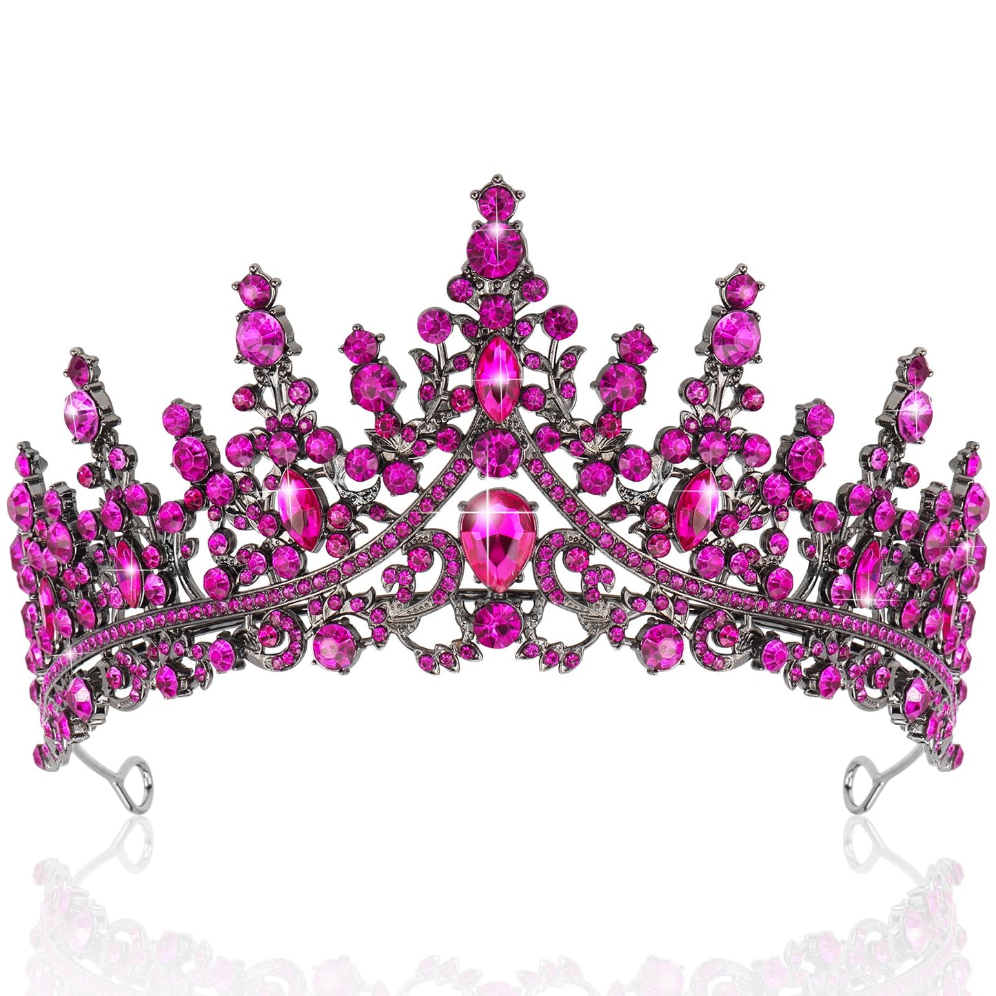 TOBATOBA Silver Wedding Crystal Tiaras and Crowns for Women, Bride Royal Queen Headband Princess Quinceanera Headpieces for Birthday Prom Pageant Party