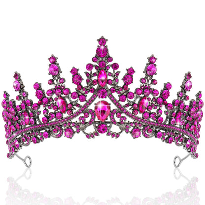 TOBATOBA Silver Wedding Crystal Tiaras and Crowns for Women, Bride Royal Queen Headband Princess Quinceanera Headpieces for Birthday Prom Pageant Party