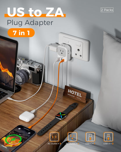 TESSAN 2 Pack European Travel Plug Adapter, Europe Power Converter