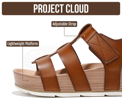 Project Cloud Platform Sandals Women – Strappy Wedges with Comfortable Plush & Soft Insole – Lightweight & Non Slip Platform Sandals for Women 2026