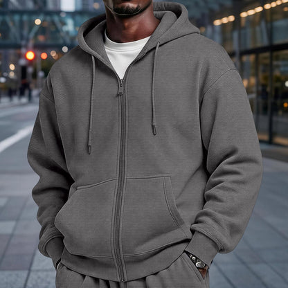 Full Zip Hoodies for Men Big And Tall Oversized Hooded Fleece Sweatshirt | Knit Open Front Cardigan, Zipper Jackets, Oversize, Streetwear, Basic Fit, Lightweight, Warm, Big and Tall, Hooded Sweatshirt