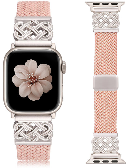 TOYOUTHS Braided Magnetic Band Compatible with Apple Watch Bands 38/40/41/42/44/45/46/49mm Women Men, Dressy Celtic Metal Stretchy Elastic Strap for iWatch Series 11 10 9 8 7 6 5 4 SE/Ultra 3 2 1