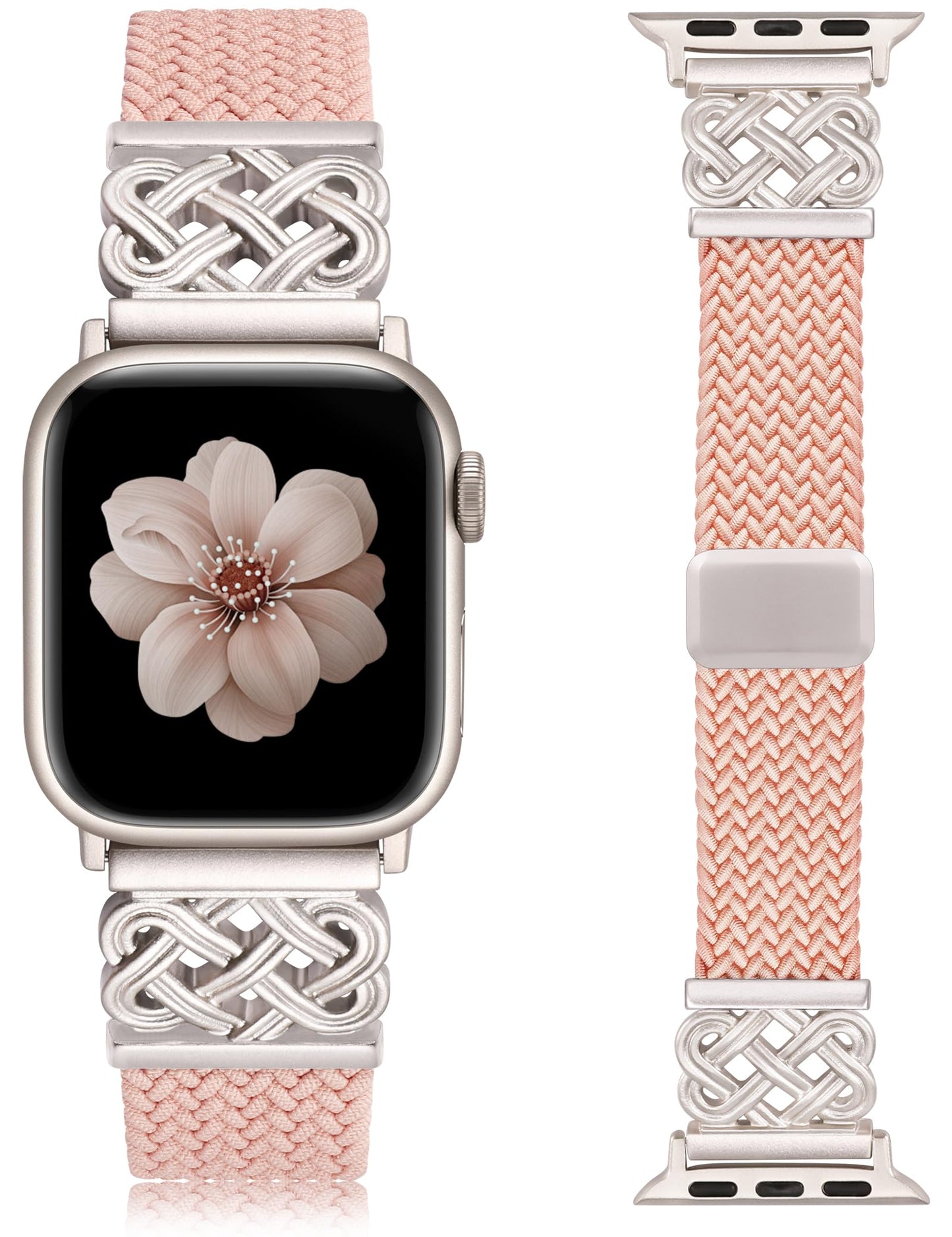 TOYOUTHS Braided Magnetic Band Compatible with Apple Watch Bands 38/40/41/42/44/45/46/49mm Women Men, Dressy Celtic Metal Stretchy Elastic Strap for iWatch Series 11 10 9 8 7 6 5 4 SE/Ultra 3 2 1