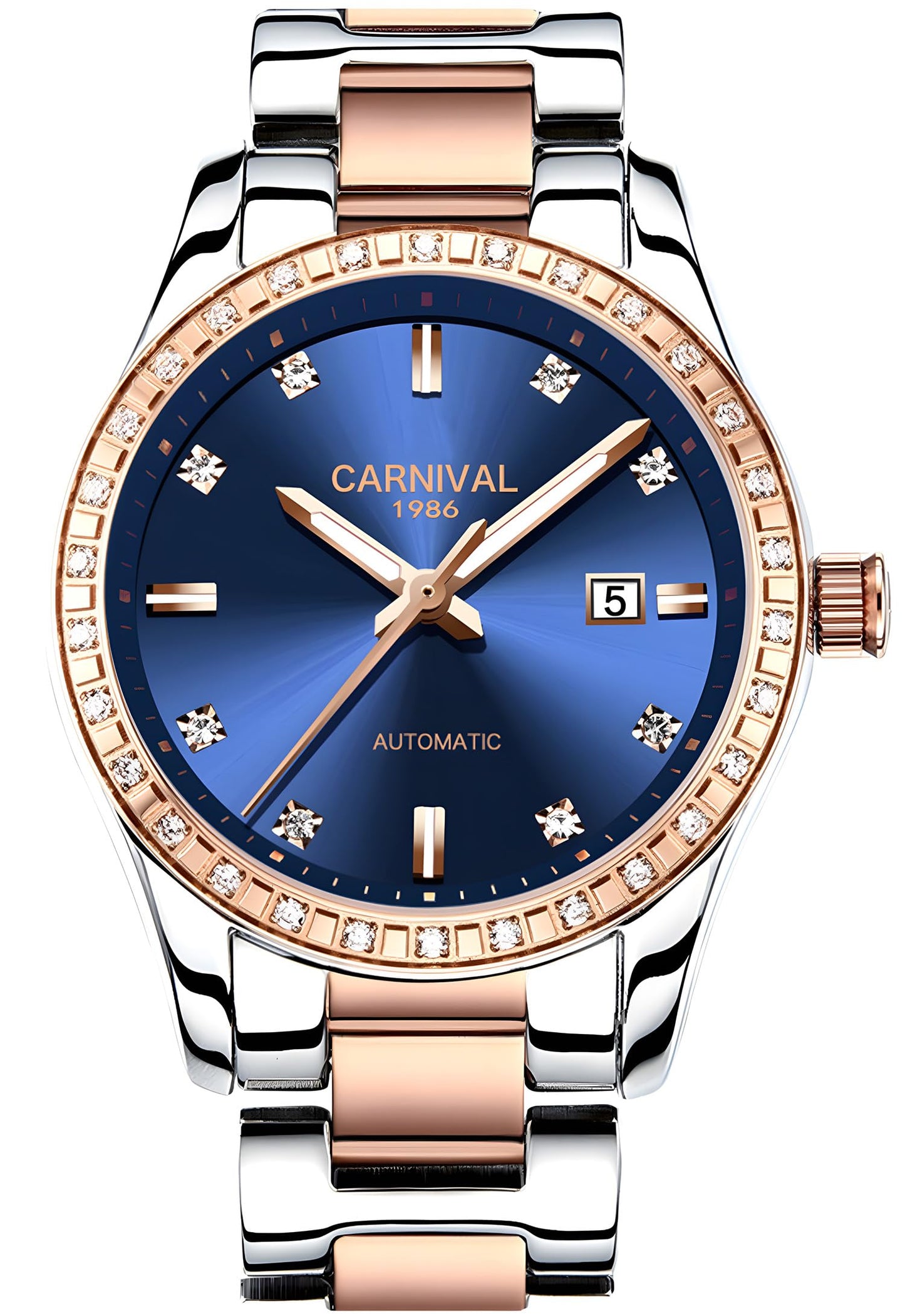 LOREO Women's Automatic Watch Diamond-Accented Dress Watch for Women Self-Winding Mechanical Watch with Sapphire Crystal Stainless Steel Two-Tone Bracelet 33MM Elegant Wrist Watch