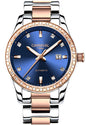 LOREO Women's Automatic Watch Diamond-Accented Dress Watch for Women Self-Winding Mechanical Watch with Sapphire Crystal Stainless Steel Two-Tone Bracelet 33MM Elegant Wrist Watch