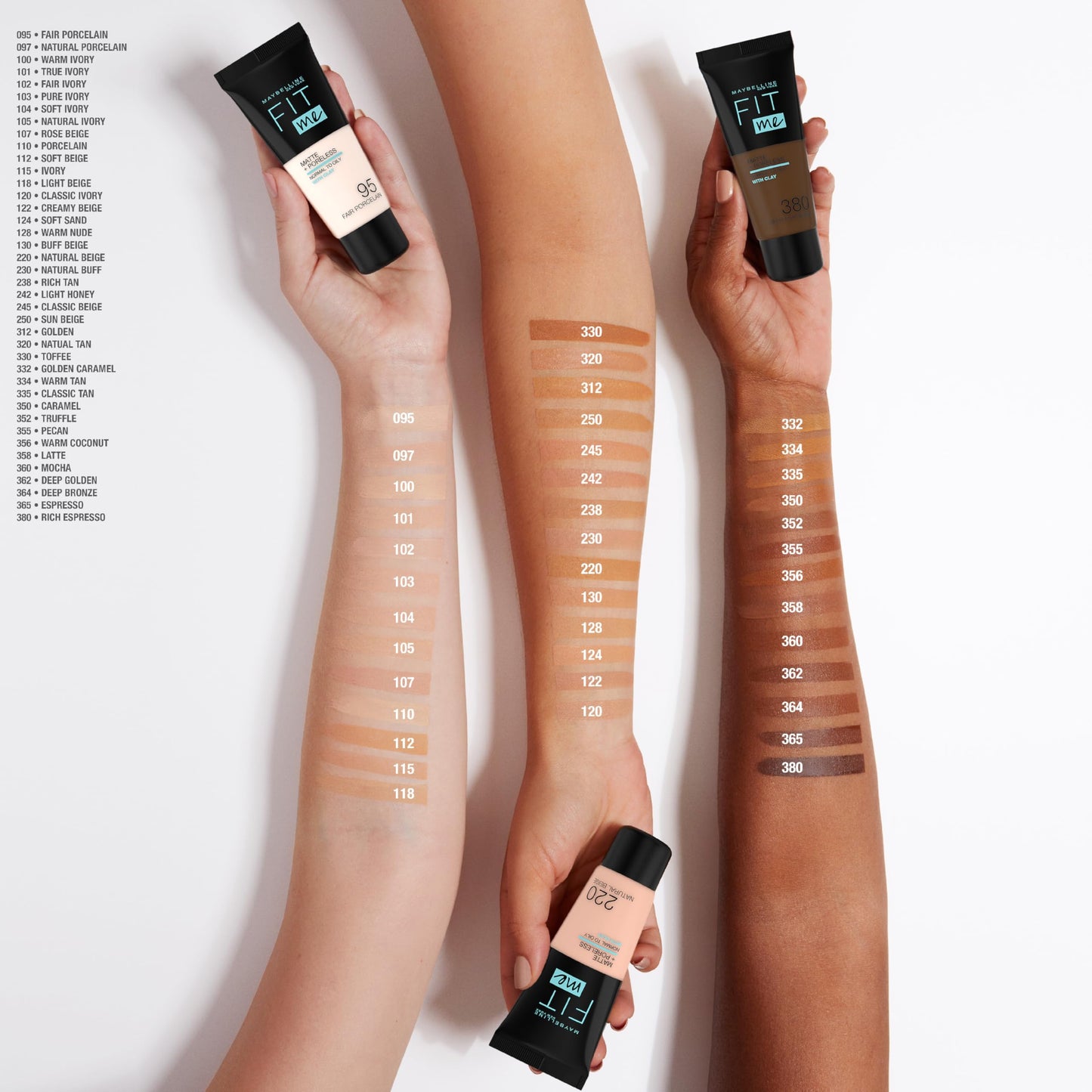 Maybelline Fit Me Matte + Poreless Liquid Oil-Free Foundation Makeup, Mocha, 1 Count (Packaging May Vary)