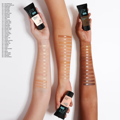 Maybelline Fit Me Matte + Poreless Liquid Oil-Free Foundation Makeup, Mocha, 1 Count (Packaging May Vary)