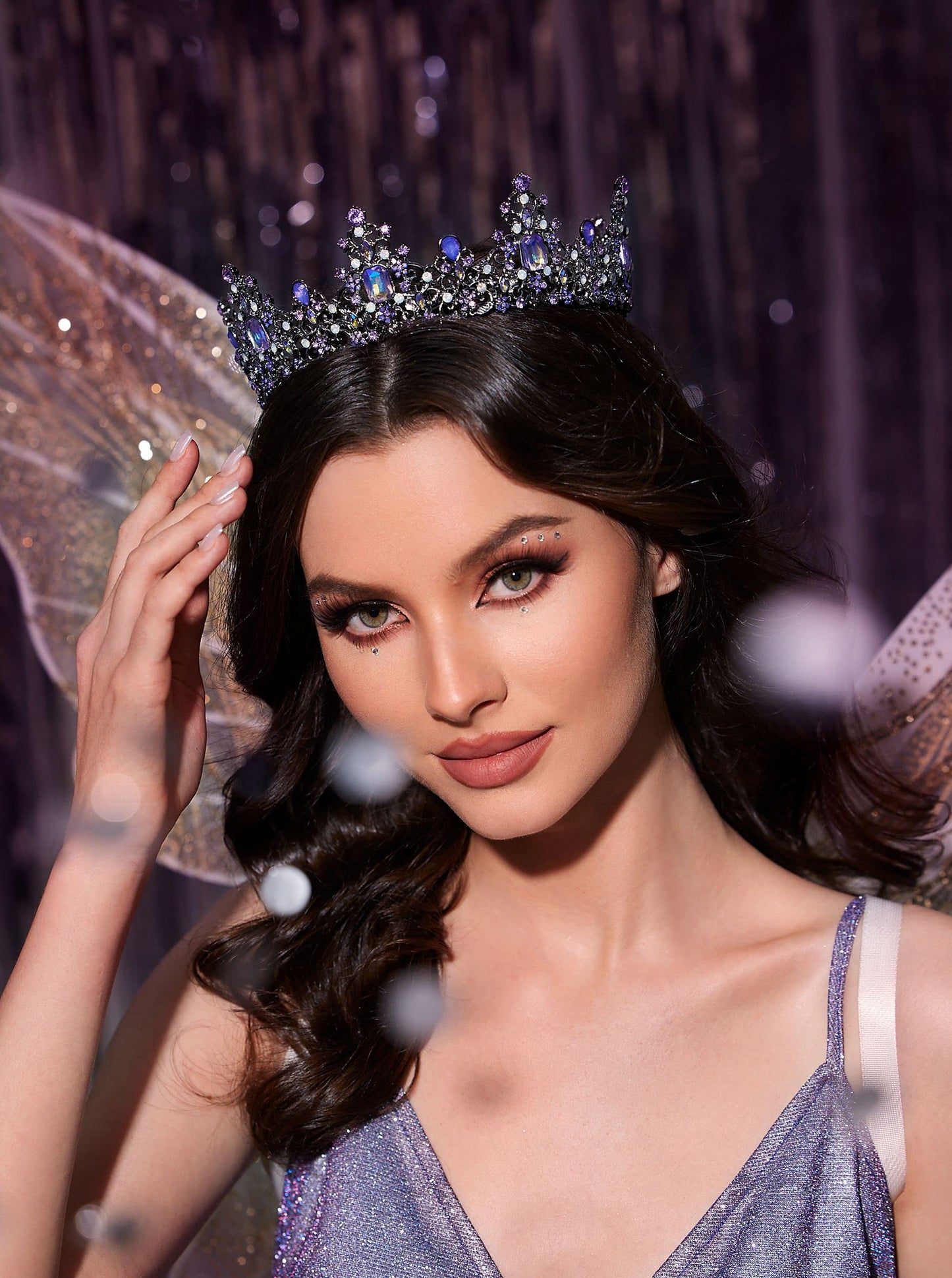 SWEETV Queen Crown for Women - Baroque Wedding Tiaras and Crowns,Jeweled Tiara Crown,Prom Birthday Halloween Hair Accessories