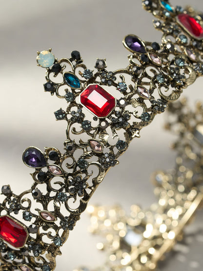 SWEETV Queen Crown for Women - Baroque Wedding Tiaras and Crowns,Jeweled Tiara Crown,Prom Birthday Halloween Hair Accessories