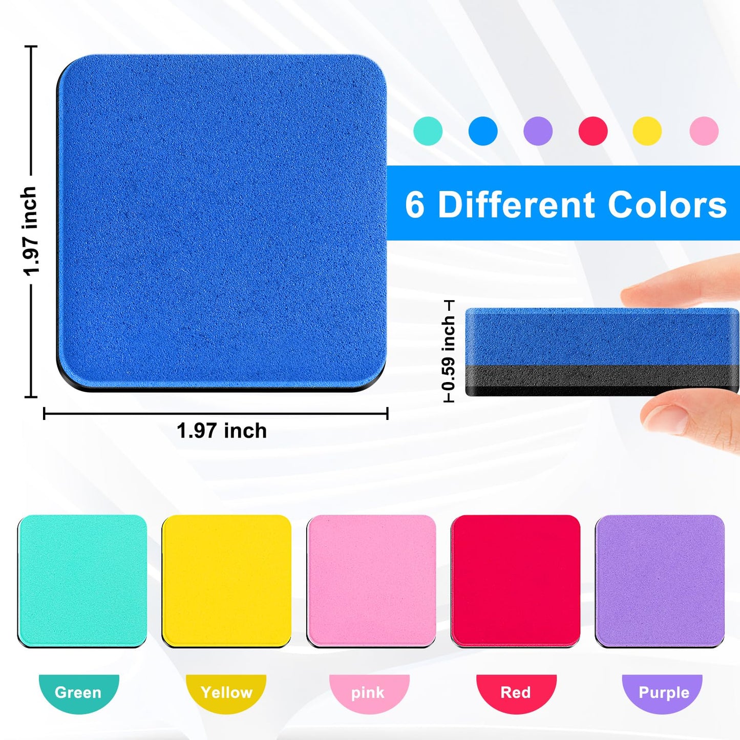 96 Pack Cube Dry Erase Erasers, Mini Magnetic Whiteboard Dry Erasers Chalkboard Cleaner Wiper for Classroom, School, Home, and Office Supplies
