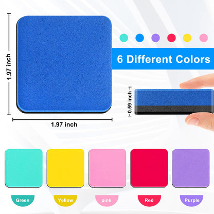 96 Pack Cube Dry Erase Erasers, Mini Magnetic Whiteboard Dry Erasers Chalkboard Cleaner Wiper for Classroom, School, Home, and Office Supplies