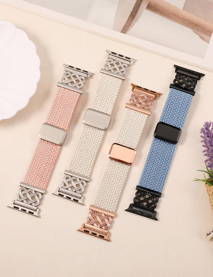 TOYOUTHS Braided Magnetic Band Compatible with Apple Watch Bands 38/40/41/42/44/45/46/49mm Women Men, Dressy Celtic Metal Stretchy Elastic Strap for iWatch Series 11 10 9 8 7 6 5 4 SE/Ultra 3 2 1