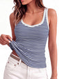 Sampeel Womens Tank Tops Square Neck Sleeveless Ribbed Knit Camisole Summer Outfits Fashion Clothing