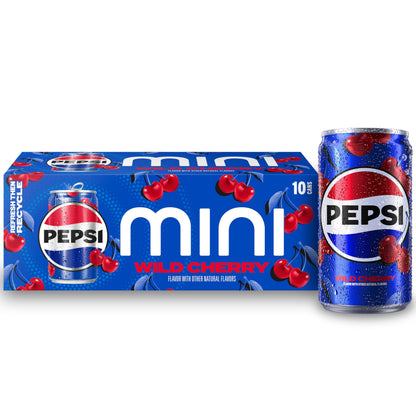 Pepsi Soda, 7.5 Ounce Mini Cans, (10 Pack) (Packaging May Vary)
