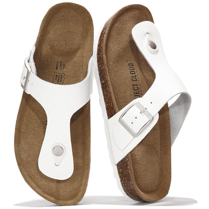 Project Cloud Womens Sandals 100% Genuine Leather Thong Sandals for Women - Memory Foam Insole Women Sandals - Non-Slip Flip Flops for Women - Lightweight Sandals Women Footwear 2026