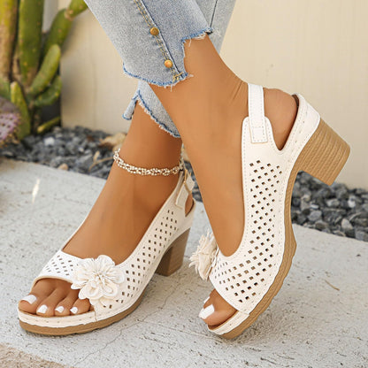 Orthopedic Wedge Sandals For Women 2026,Chunky Block Arch Support Sandal Adjustable Ankle Strap Hollow Out Low Heeled Slippers Wide Width Elegant Dressy Summer Platform Beach Shoes