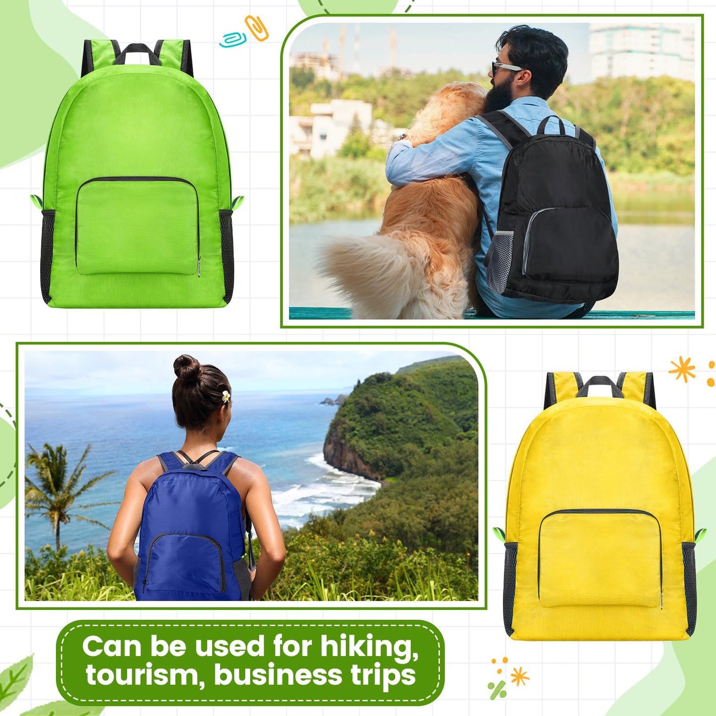 Jexine 10 Pcs Backpacks in Bulk 16.5 Inches Back Pack Basic Backpack for Adult Lightweight Outdoor Travel Book Bags(Sunny Pastel)