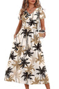 OFEEFAN Summer Dresses for Women Flowy Casual A-Line Midi Dress Beach Vacation Sundresses with Pockets S-2XL