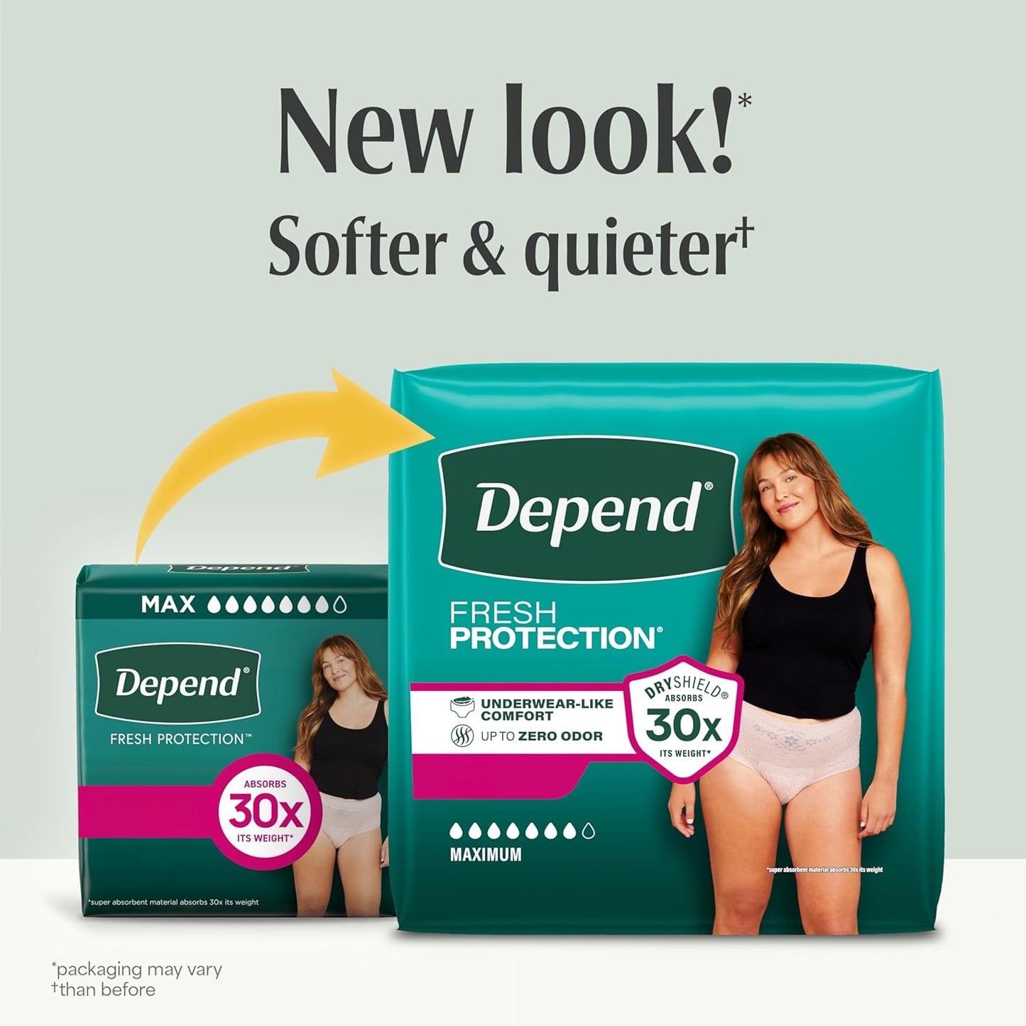 Depend Fresh Protection Adult Diapers, Incontinence Underwear for Women, Disposable, Maximum, XXL, Blush, 44 Count (2 Packs of 22), Packaging May Vary