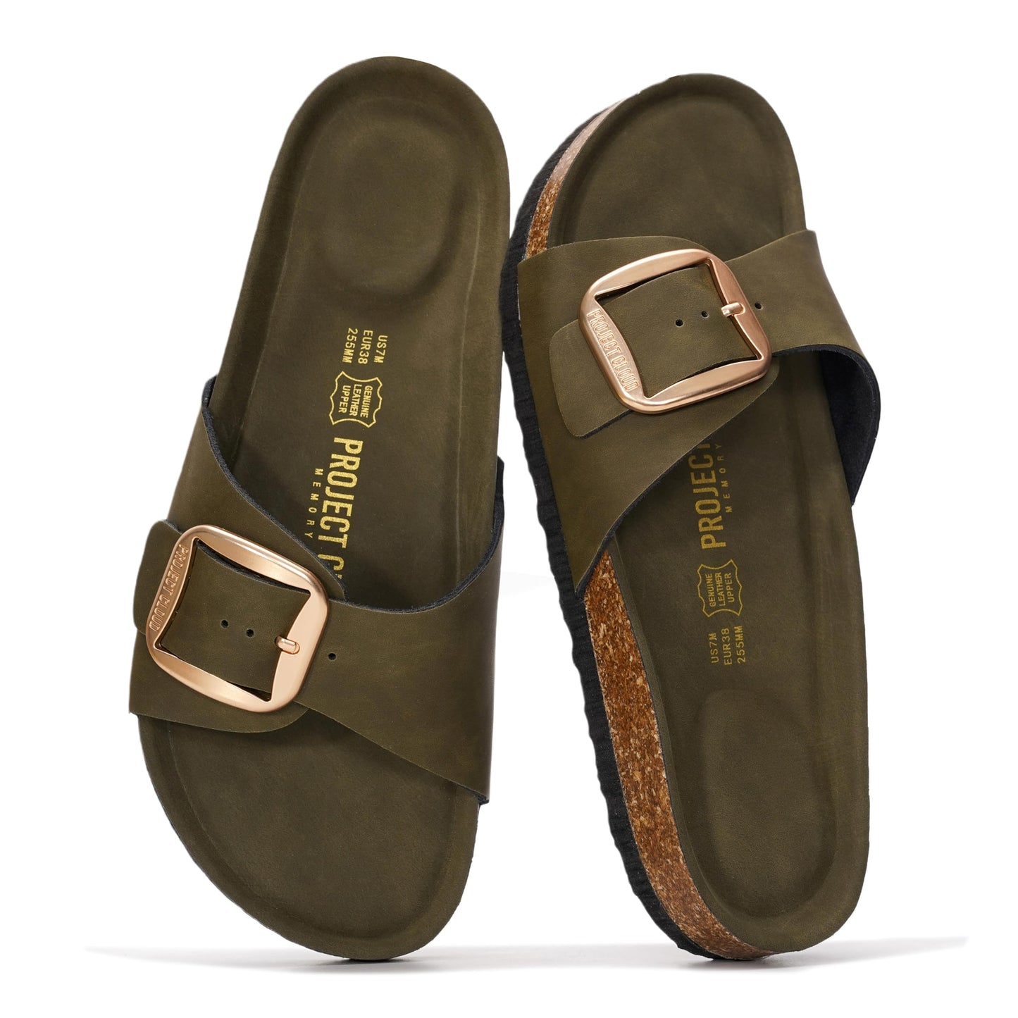 Project Cloud 100% Genuine Leather Sandals Women Dressy Beach Essentials Slides for Women Footwear - Lightweight with Memory Foam Insole Sandals for Women 2026 - Womens Slides