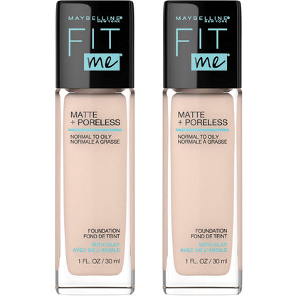Maybelline Fit Me Matte + Poreless Liquid Oil-Free Foundation Makeup, Mocha, 1 Count (Packaging May Vary)