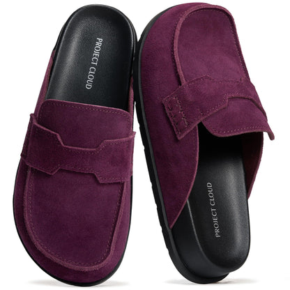 Project Cloud 100% Genuine Leather Slip On Womens Clogs 2026 (Foamy) | Plush & Soft Insole with Arch Support for Comfort; Non Slip Mules & Clogs for Women Footwear; Water Resistant Women Shoes