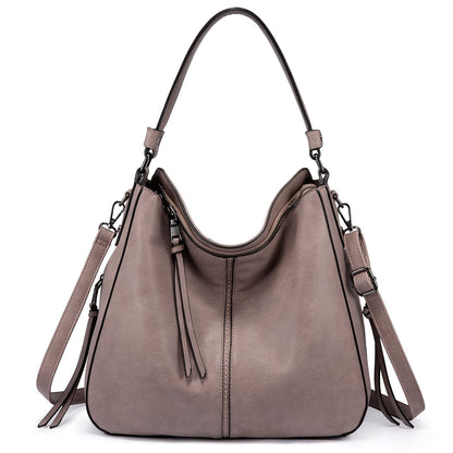 Realer Hobo Crossbody Bags for Women Designer Faux Leather Hobo Handbags Retro Large Size Shoulder Bag Bucket Purse