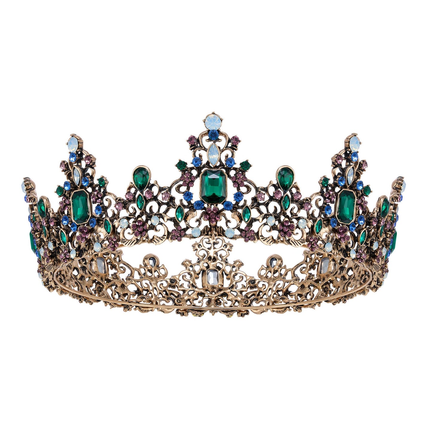 SWEETV Queen Crown for Women - Baroque Wedding Tiaras and Crowns,Jeweled Tiara Crown,Prom Birthday Halloween Hair Accessories