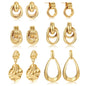 6 Pairs Chunky Gold Earrings for Women Gold Plated Knot Earrings Trendy Statement Drop Dangle Teardrop Lightweight Hypoallergenic Fashion Accessories Jewelry Set Gifts for Women