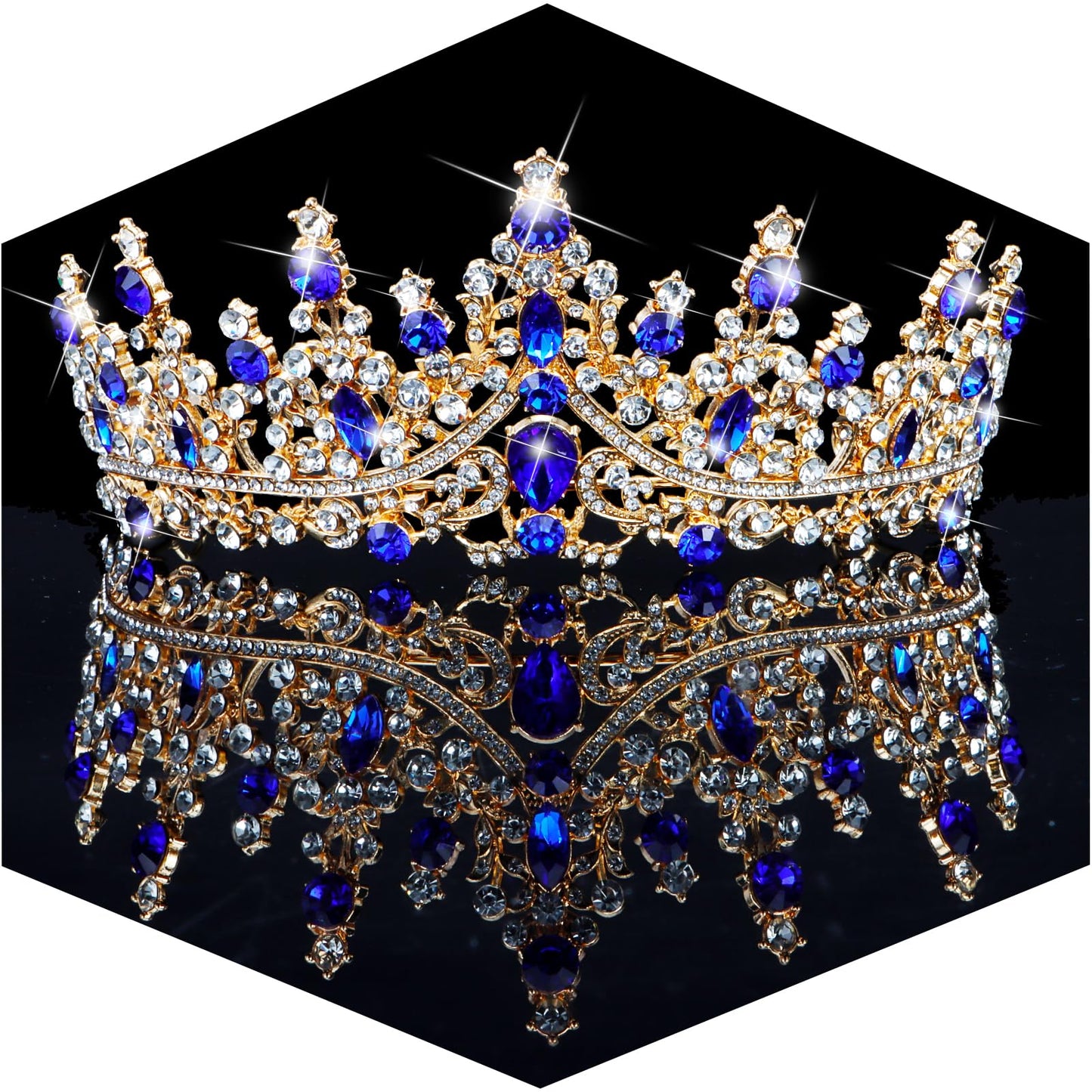 TOBATOBA Silver Wedding Crystal Tiaras and Crowns for Women, Bride Royal Queen Headband Princess Quinceanera Headpieces for Birthday Prom Pageant Party