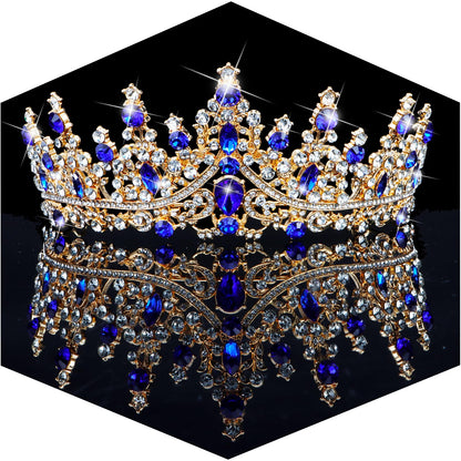 TOBATOBA Silver Wedding Crystal Tiaras and Crowns for Women, Bride Royal Queen Headband Princess Quinceanera Headpieces for Birthday Prom Pageant Party