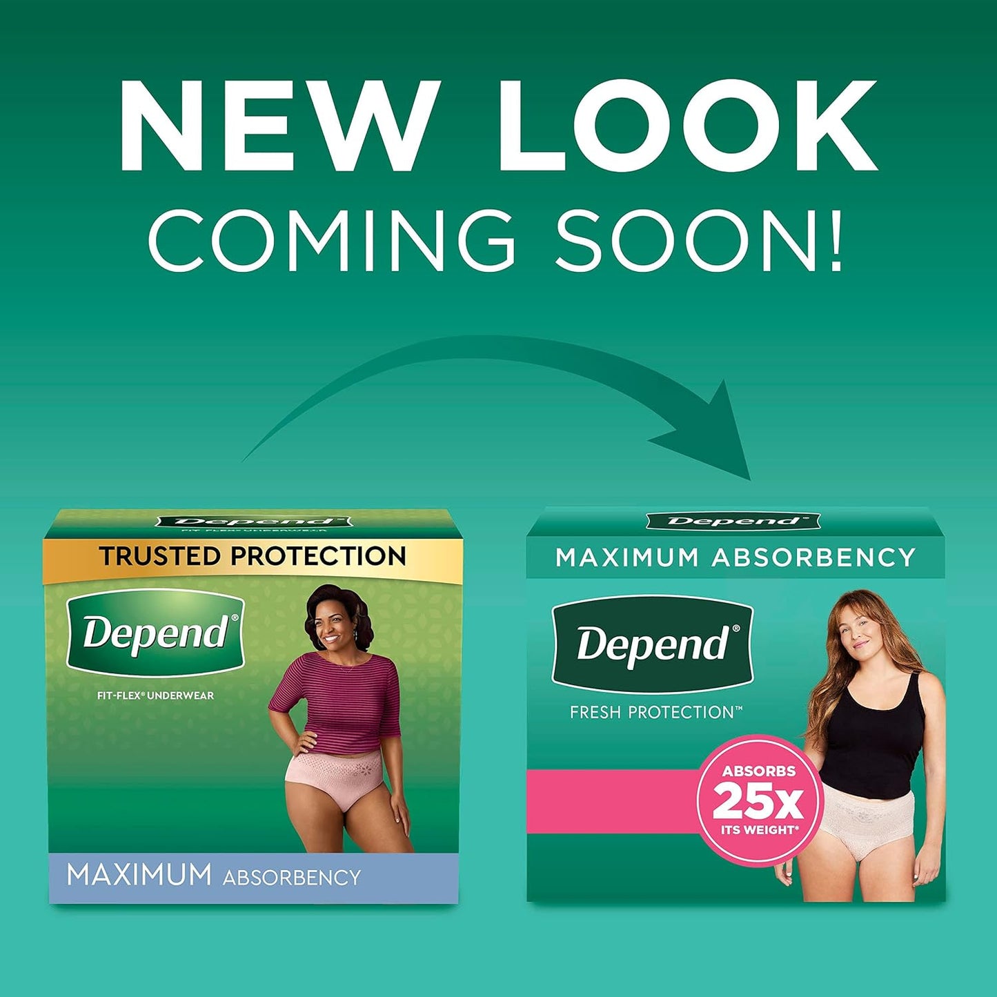 Depend Fresh Protection Adult Diapers, Incontinence Underwear for Women, Disposable, Maximum, XXL, Blush, 44 Count (2 Packs of 22), Packaging May Vary