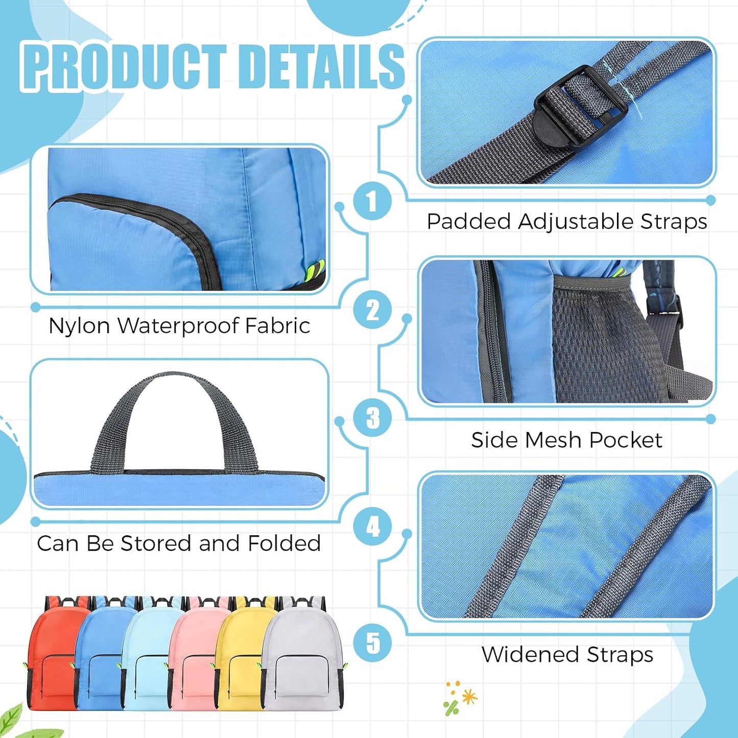 Jexine 10 Pcs Backpacks in Bulk 16.5 Inches Back Pack Basic Backpack for Adult Lightweight Outdoor Travel Book Bags(Sunny Pastel)