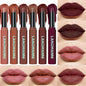 12Pcs Velvet Matte Lipstick Set, Nude to Dark Shades, Long-Lasting,Color A | Highly pigmented matte color, smooth creamy glide, waterproof wear, nude-to-dark tones, ideal for daily makeup or gifting
