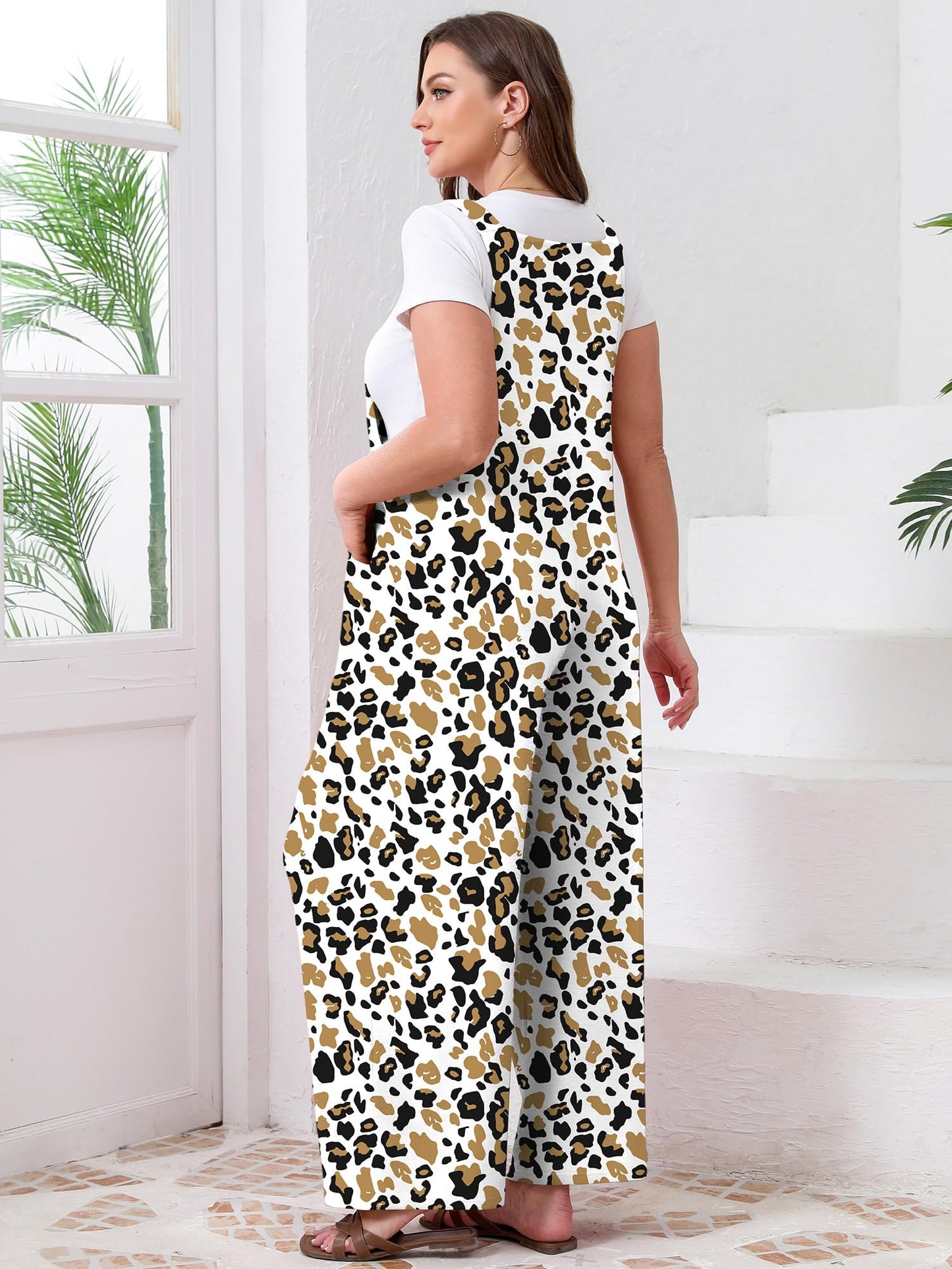 TAKEYAL Women's Plus Size Jumpsuit Overalls Wide Leg Casual Summer Rompers Adjustable Loose Fit Jumpsuits With Pockets 2026