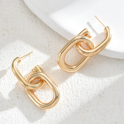 6 Pairs Chunky Gold Earrings for Women Gold Plated Knot Earrings Trendy Statement Drop Dangle Teardrop Lightweight Hypoallergenic Fashion Accessories Jewelry Set Gifts for Women